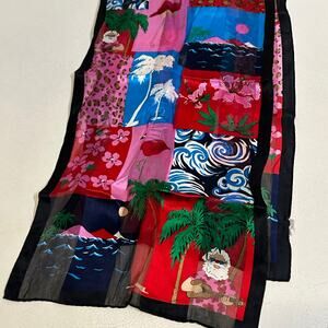 Vintage Tropical Sheer Scarf